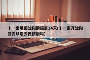 十一出境回沈阳需隔离14天(十一离开沈阳回去以后去做核酸吗)