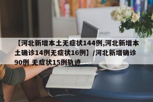 【河北新增本土无症状144例,河北新增本土确诊14例无症状16例】/河北新增确诊90例 无症状15例轨迹