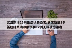 武汉新增25例无症状感染者/武汉新增3例新冠肺炎确诊病例和12例无症状感染者